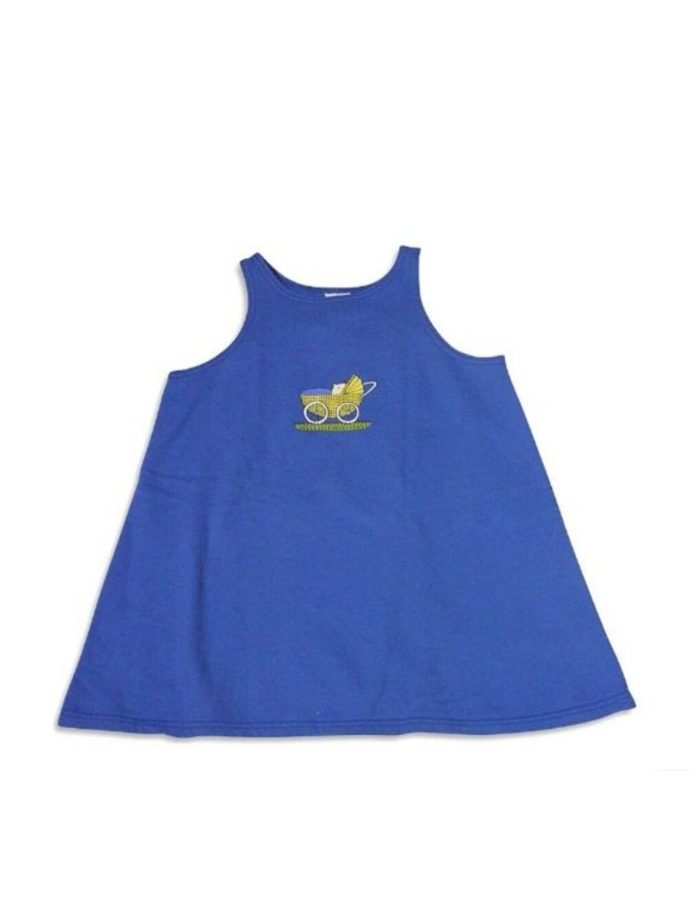 Mulberribush Girls Blue Cotton Tank Baby Carriage Print Size 7 USA